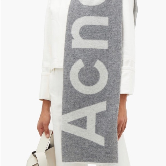 ACNE STUDIOS Toronto Logo Wool-Blend Scarf - Picture 3 of 6